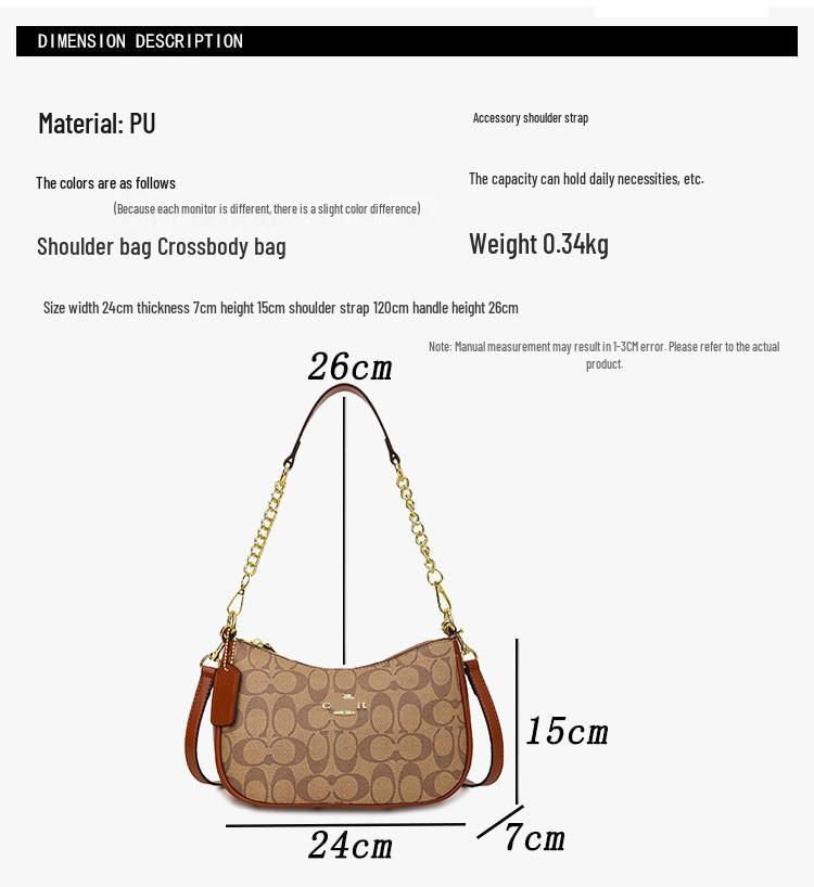 Řetízková kabelka ve tvaru knedlíku s potiskem písmen: Všestranná 25cm módní kabelka přes rameno a crossbody