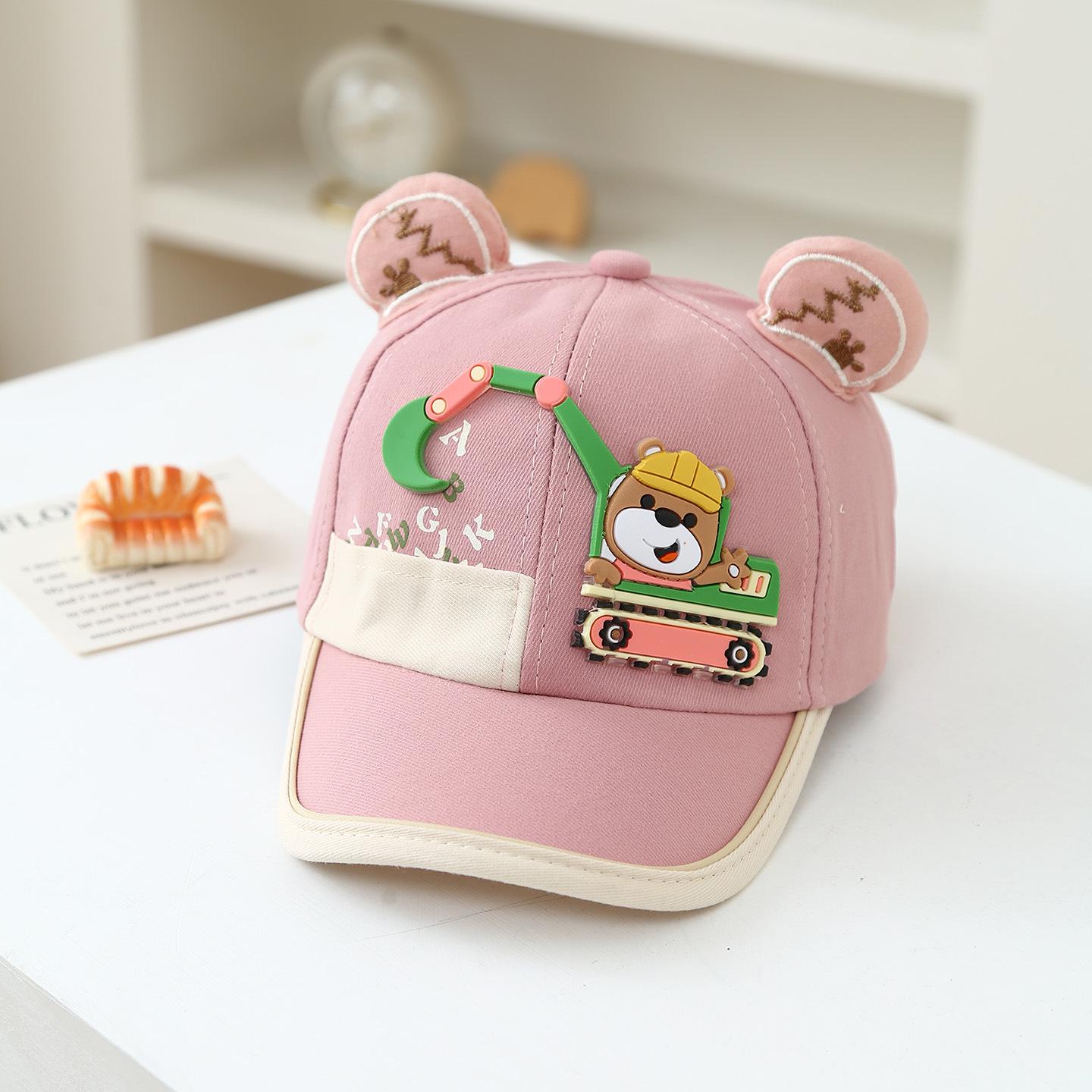 Очаровательная детская панама с мишкой - Милая унисекс детская бейсболка 1-3 Years 46-51cm Adjustable