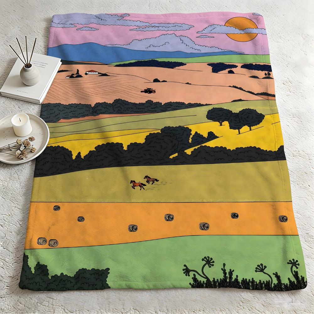 artist CCosmo Danchin Hamardd Throw Warm Soft Flannel Blanket Multiuse for Sofa Bed Camping Travel Nap