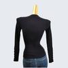 and Winter Halterneck V-neck Slim-Fit Long Sleeve Knitting Sweater Pullover All-Matching Thread Pure Color Bottoming Shirt Women's Clothing Tops