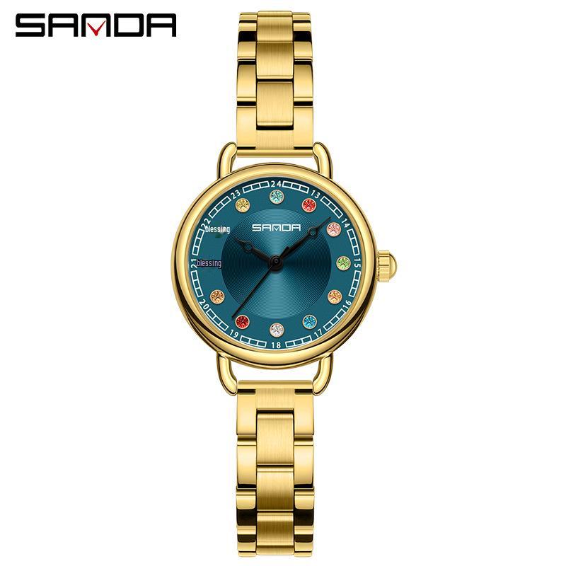Sanda Women's Diamond-Studded Quartz Watch: Fashionable, Light Luxury, Versatile Steel Band 