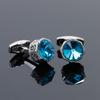 Men's cufflinks cross-border hot-selling fashion creative exquisite crystal blue green shirt accessories 1 pair wholesale
