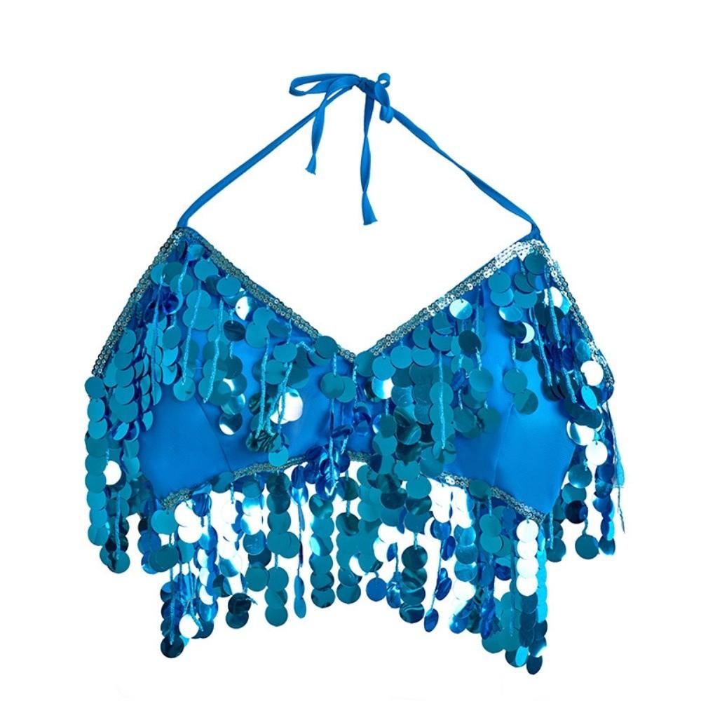 Fashion Sequins Belly Dance Skirt High Waist Fringe Top Dance Bra Belt Sexy Tassels Show Costumes Street Wear