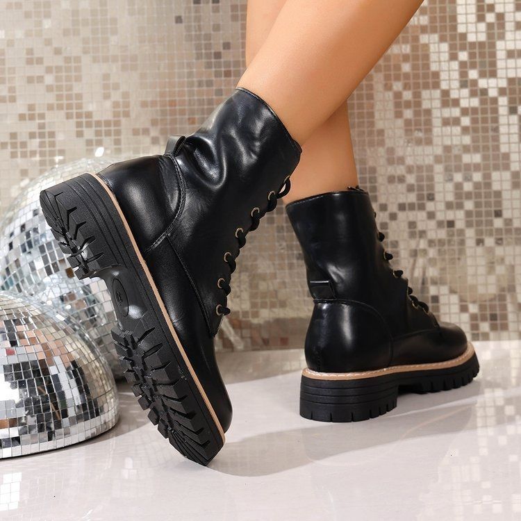 Fashion versatile Martin boots children British style lace-up retro style round head short boots children 2025 autumn and winter new