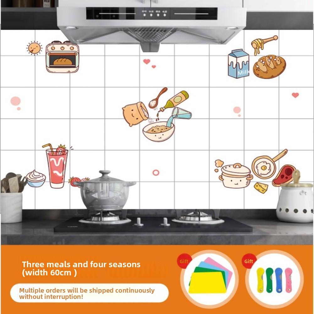 Kitchen Oil-proof Sticker Resistant Wall Sticker Waterproof and Moisture-proof Cabinet Tile Wallpaper Self-adhesive Aluminum Foil Stove