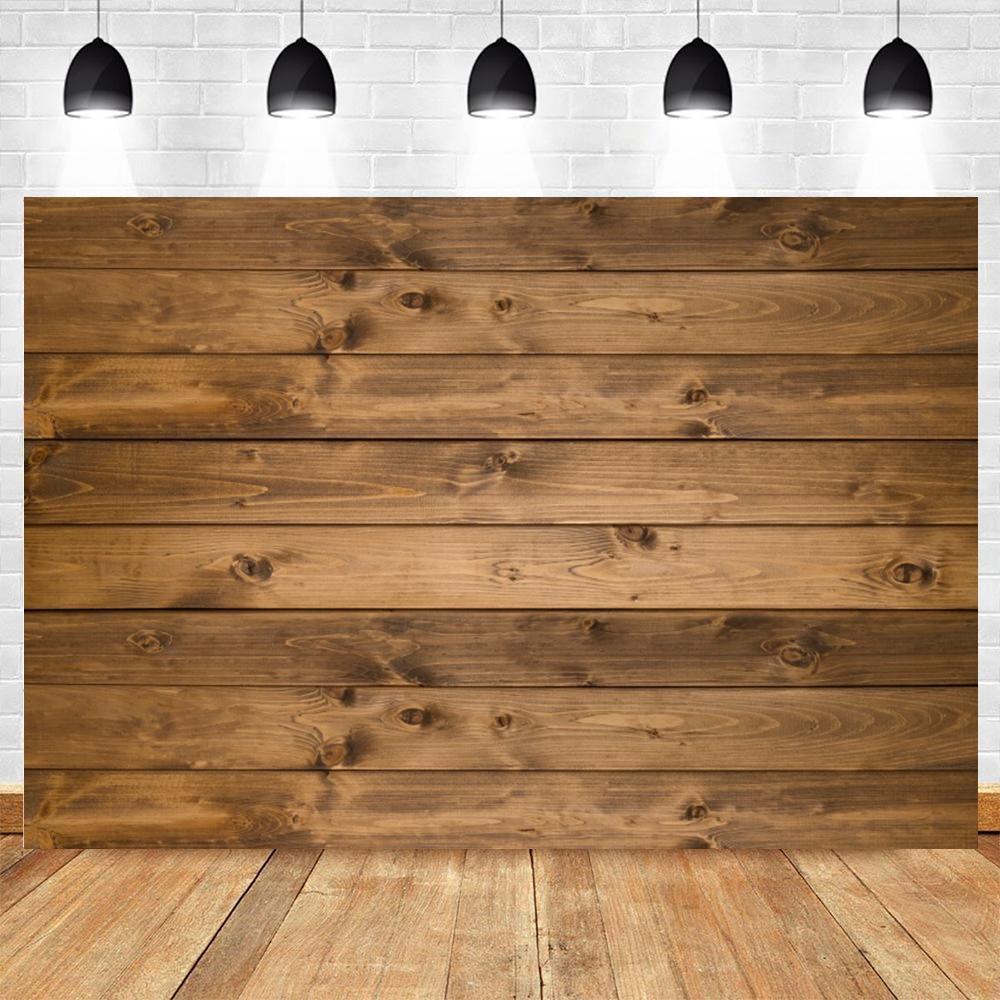 Wood Backdrop for Food Baby Portrait Photography Backdrops White Brown Wooden Board Plank Background for Party Decor Custom