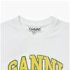 Ganni T3529 151 Peach Logo Print Women S Short Sleeve Tee