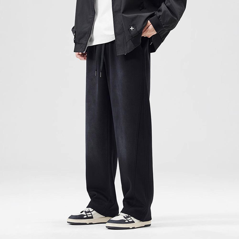 Pánské fleecem podšité tepláky s rovnými nohavicemi - Podzim/Zima 2024 Těžká váha pro volný čas