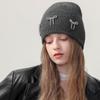 Bowknot Pearl Bow Beanies Warm Cap Knit Cap Sweet Knitted Hat  Autumn