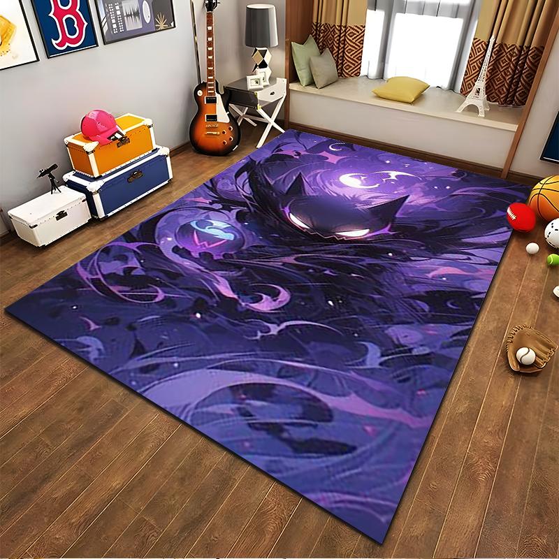 "Purple Mysterious Cartoon Character Glow Pattern Carpet Home Decor" Suitable for use as an anti-slip for living room bedroom sofas