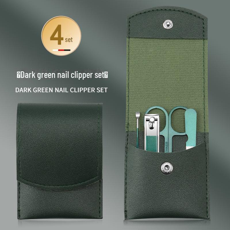 20-Piece Dark Green Stainless Steel Nail Clipper & Manicure Set