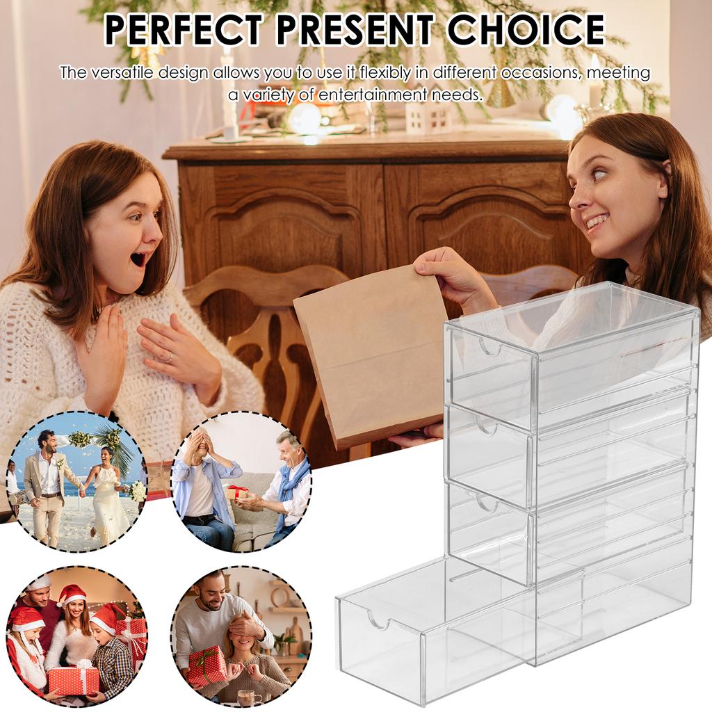 Organizador de Bolsitas de Té Cajón Apilable Transparente Almacenamiento de Cosméticos Joyas Soporte Caja para Cápsulas de Café Gran Capacidad Cajón Almacenamiento Bolsitas de Té