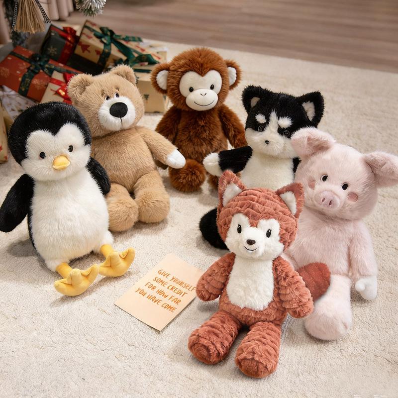 Long-Legged Plush Toys: Penguin, Monkey, Pink Pig, and Fox Dolls for Children's Comfort