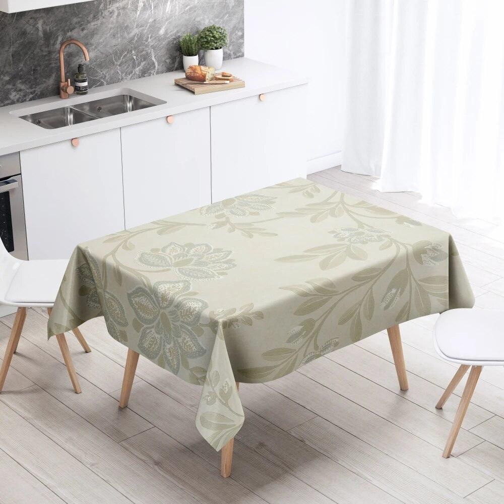 Cartoon Floral Tablecloth Home Decor Anti-Stain Waterproof Table Decoration Rectangular Kitchen Fireplace Countertop