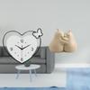Heart Shape Wall Clock Acrylic Book Stand Ceramic Decoration Creative Design Quiet Movement