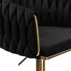 Cofton Gold Black Velvet Bar Stool