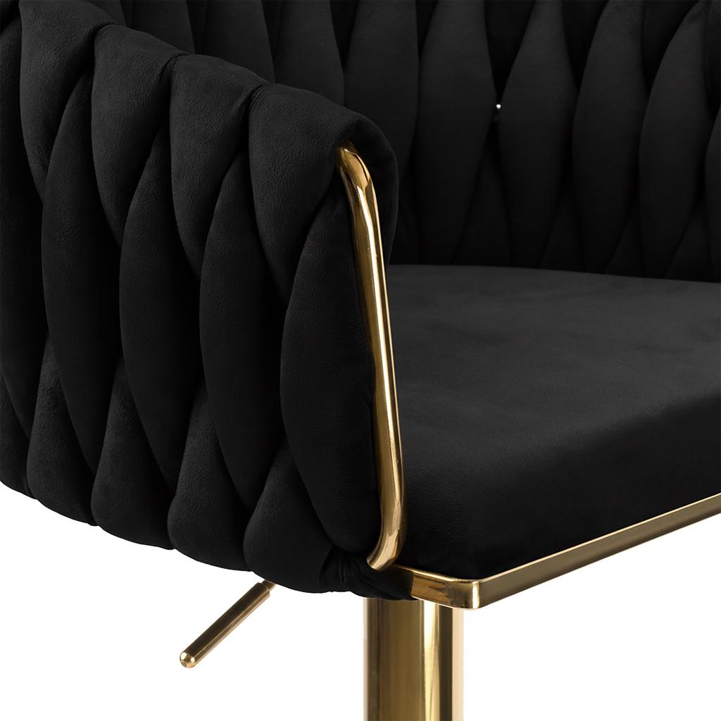 Cofton Gold Black Velvet Bar Stool