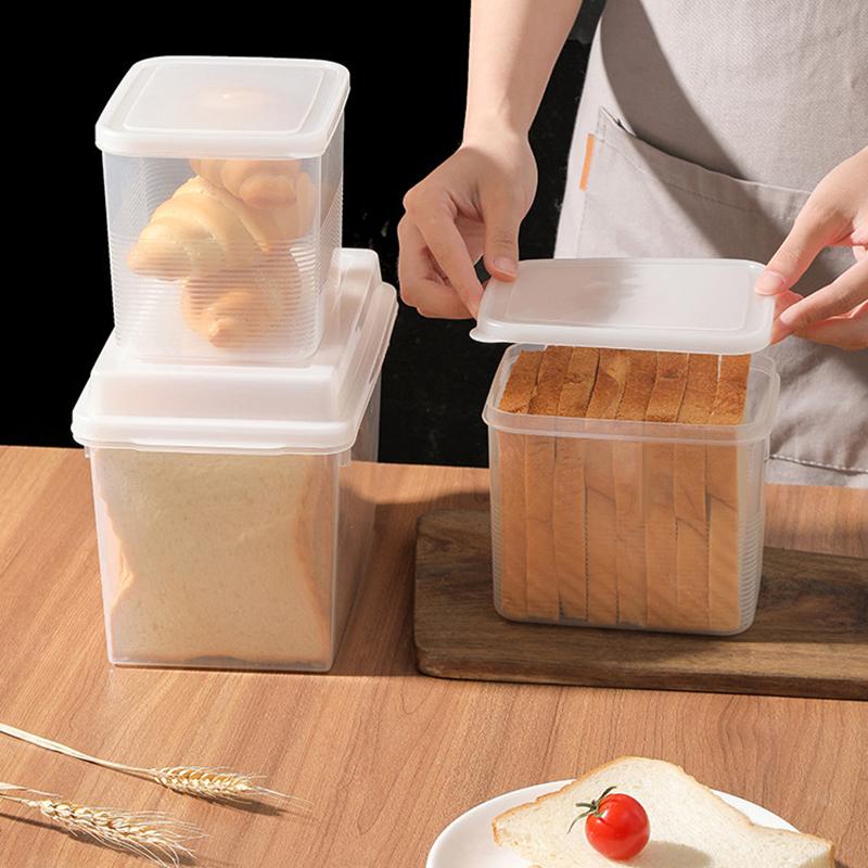 Bread Container Storage Box Dispenser With Cover Case Toast Cake Sandwich Container Airtight Box Bread Crisper Box Home Tool
