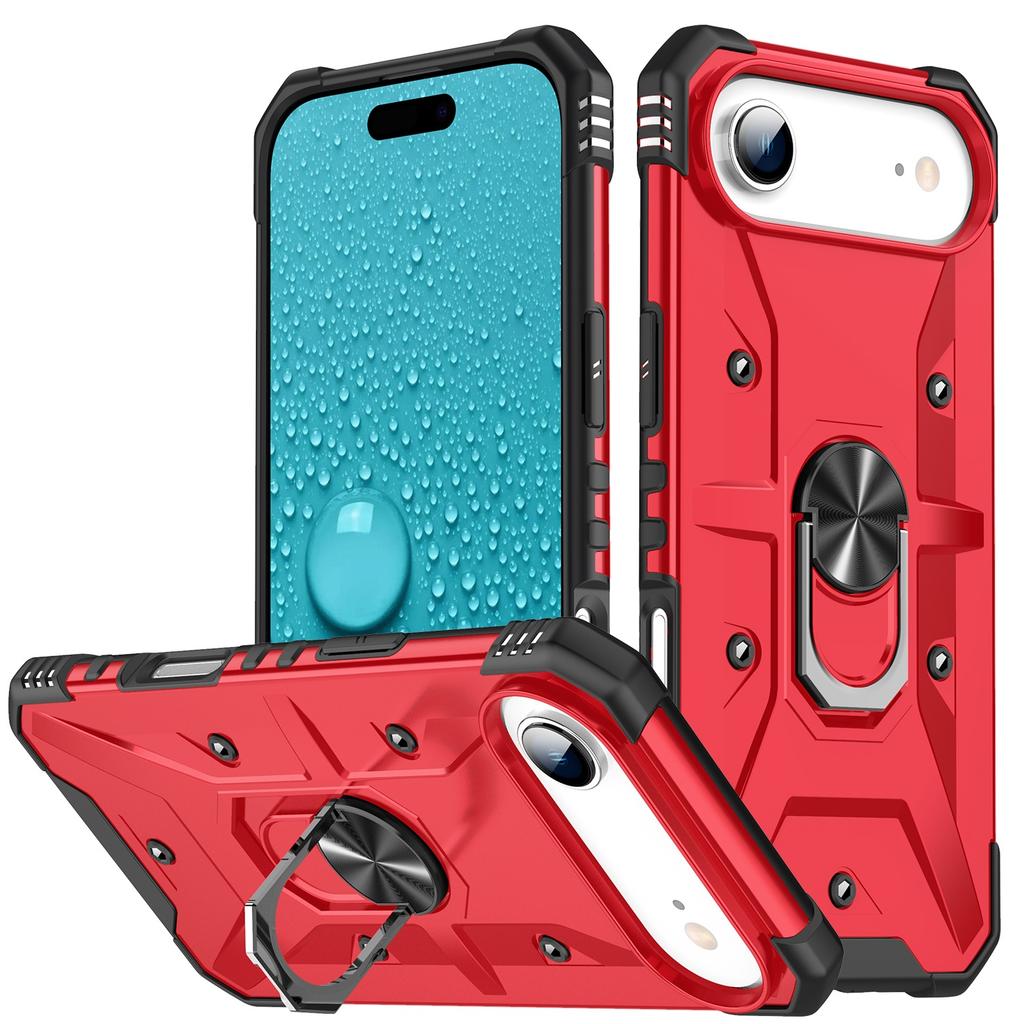 For iPhone 17 Air Case PC+TPU Anti-Drop Phone Cover with Ring Kickstand