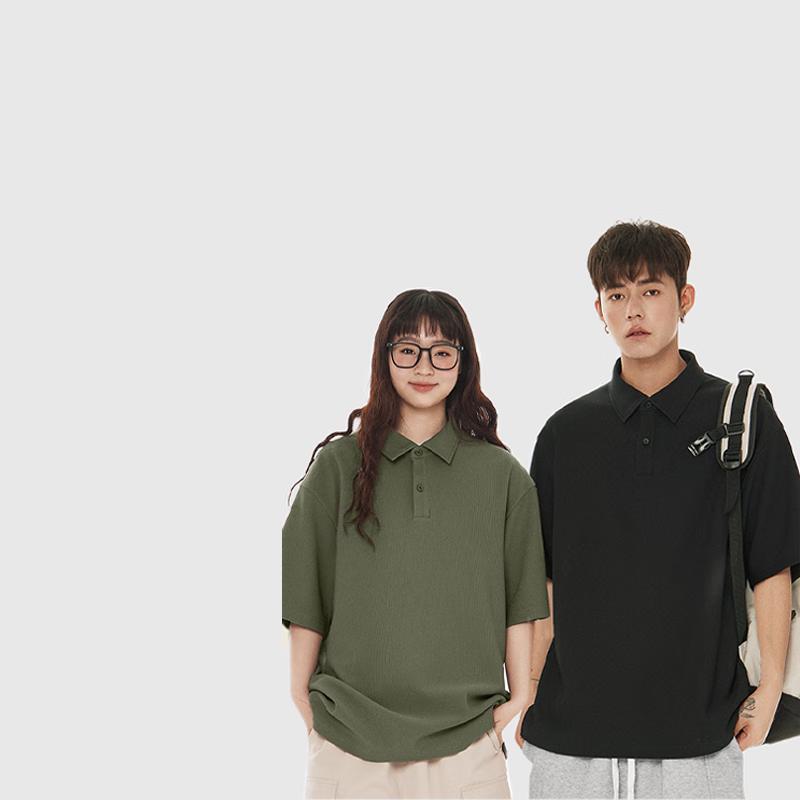 Men s Waffle Knit Short Sleeve Polo Shirt 5XL