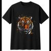 Charcoal Bengal Tiger Shattered Mens T-Shirt Wildlife Black 100% Cotton Printed