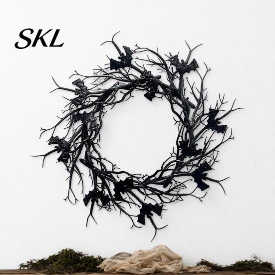 Halloween Thorns Wreath Wreath, Realistic Spiked Branches, Horror Theme Decoration, Branch And Thorn Dead Spooky for Haunted House Decor Scary Window