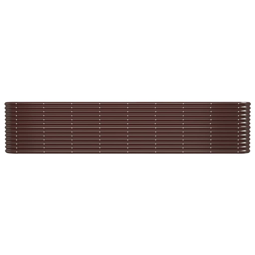 Vidaxl Raised Planter, Powder-Coated Steel, 332X40X68 Cm, Brown