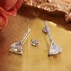 New Solid  Sterling Silver Drop Earrings Geometry Fashion AAA Zircon for Women Exquisite  Accessories Wedding