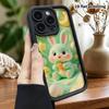 Phone Case: 2D Flat Design, Suitable for iPhone 18, 17, 16, 15, 14, 13 Pro Protective Case, Mint Green Little Bunny, Perfect Holiday Gift for Christma