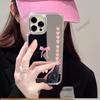 Ins Wind Love Bow Black Cat Suitable for Iphone17 Mirror Mobile Phone Case Apple 16pro Makeup Mirror
