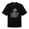 Herren Übergröße Baumwoll-T-Shirt mit Totenkopf-Grafikdruck Lockerer Schnitt Lässiges Kurzarm-T-Shirt
