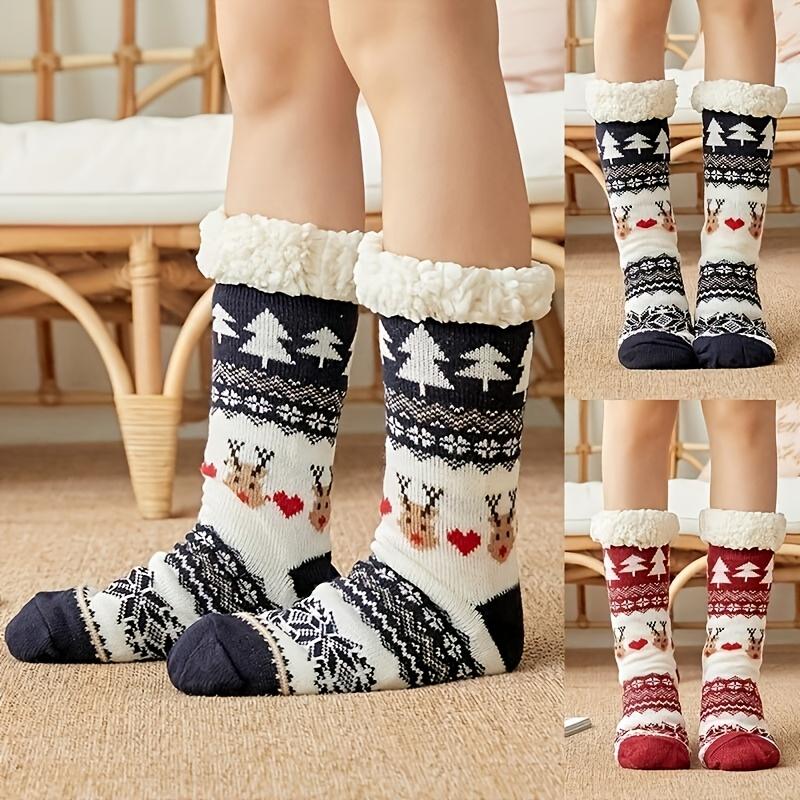 1 Pair Women'S Fuzzy Socks Thick Warm Slipper Fuzzy Socks Sleep Socks Winter Soft Comfort Fluffy Socks