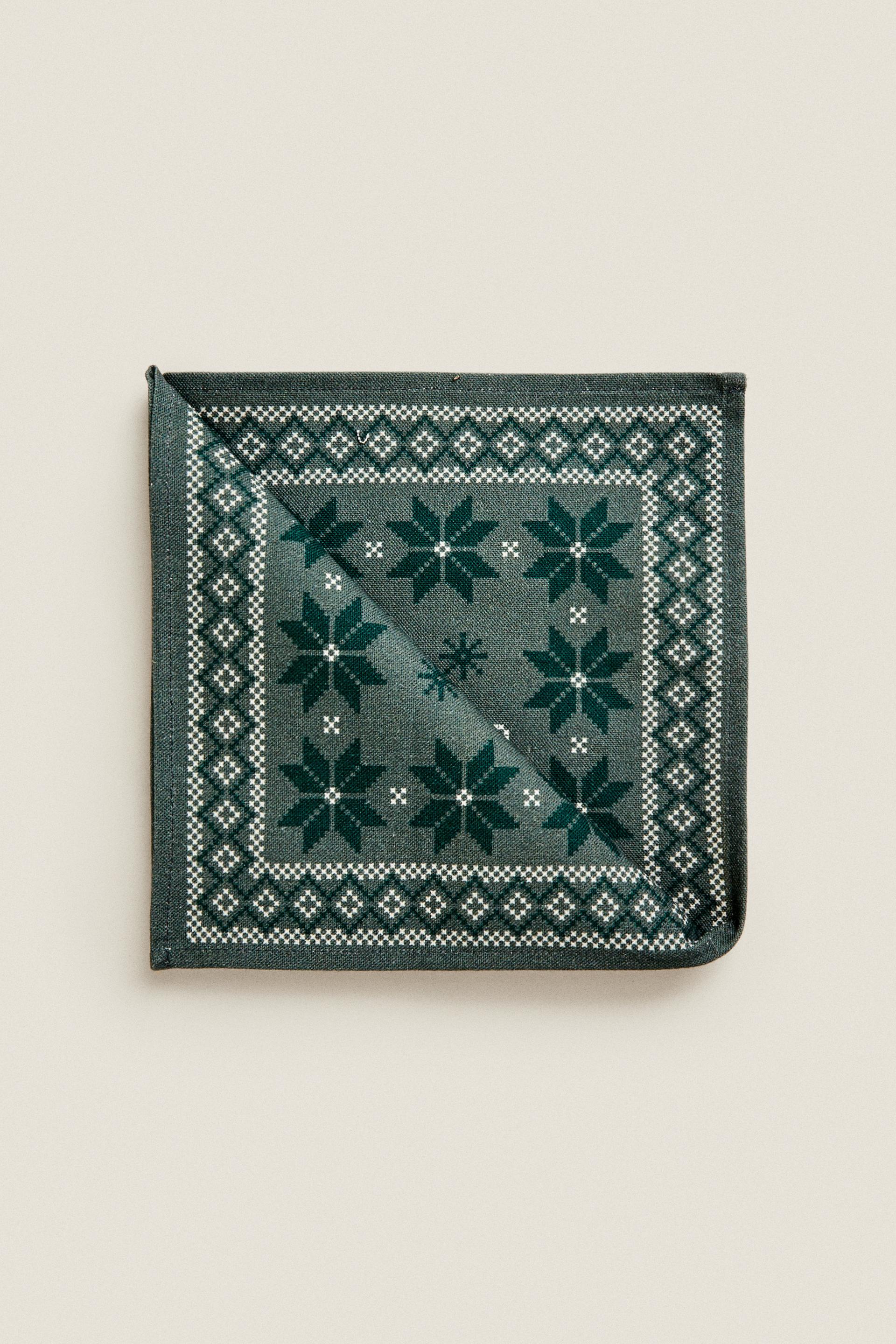 

Christmas cross-stitch cotton napkins (pack of 2)
