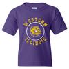 T-shirt per Ragazzi con Logo Cerchio Usurato Western Illinois Leathernecks - Viola