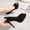 New Exquisite 10cm Ultra High Heel Women's Shoes Shallow Mouth Fish Mouth Casual Sandals Sexy Nightclub Banquet Dancing Shoes