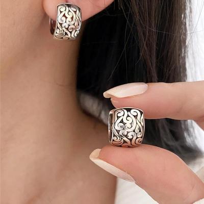 1 Paar Vintage Vrede Geluk Oorbellen voor Vrouwen Koppels Klassieke Anti-allergie Sieraden Cadeau Feestaccessoires