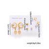 Versatile 18K Titanium Steel Earrings Set with Cross, Heart, and Butterfly Pendants