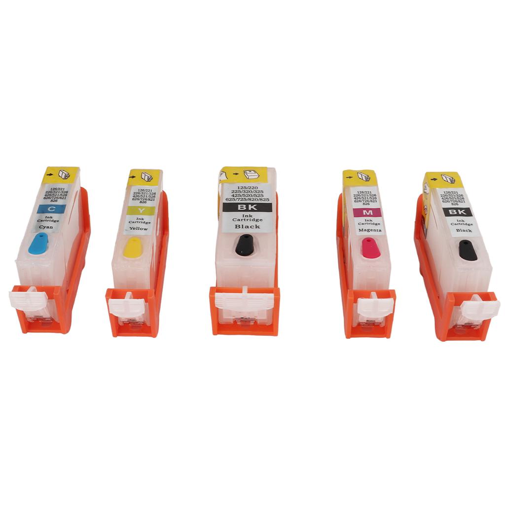 5PCS Ink Cartridge 4 Colors PP Intelligent Chip Large Capacity Printer Accessories for Documents Pictures