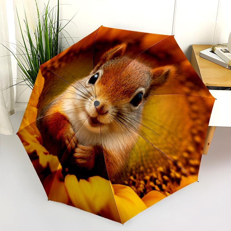 1 PC Automatic Folding Umbrella - Cartoon Pattern, Portable & Foldable Design with 8 Ribs, Christmas Birthday Gifts