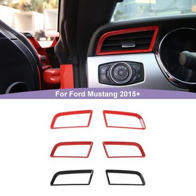 Automobilio prietaisų skydelio oro ventiliacijos dangtelio dekoratyviniai lipdukai, tinkantys Ford Mustang 2015 Up ABS vidaus priedams