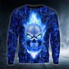 New Men's Autumn Round Neck Long Sleeve T-shirt Retro Skull 3D Pattern Print T Shirts Casual Fashion Tops Men's Clothing Tees