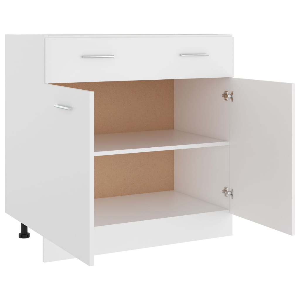 Lyon White Under Counter Cabinet 80 X 46 X 81.5 Cm Engineered Wood