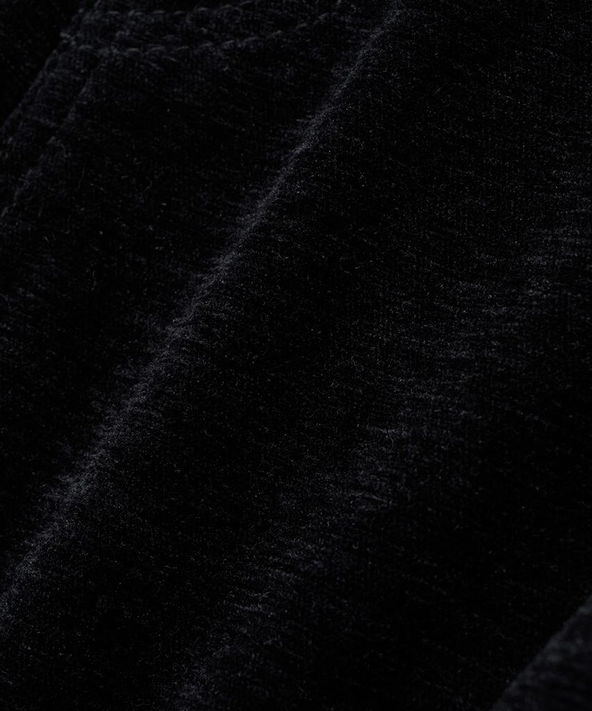 NOIRER Velvet Texture Wide Denim Pants (Black)