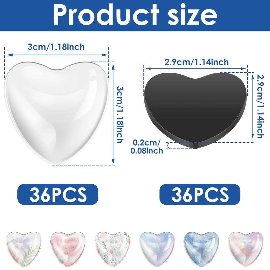 72pcs DIY Fridge Magnet Craft Set Square/Heart Refrigerator Magnet with Adhesive Backing Magnets for Office,Classroom,Home Decor