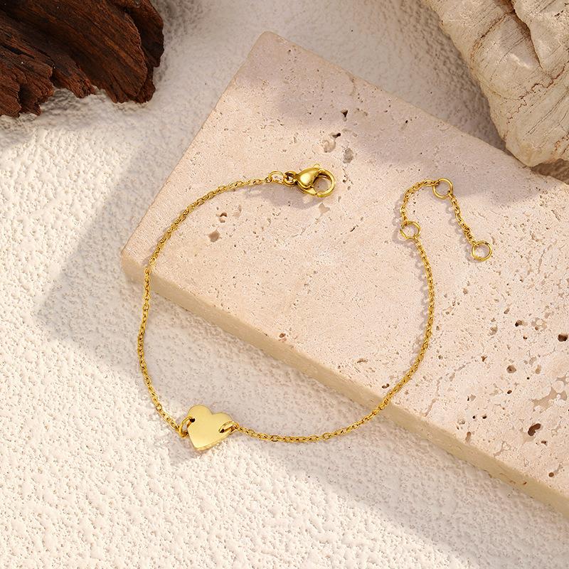 European and American Simple Love Titanium Steel Bracelet Stainless Steel Gold-plated Women's Jewelry Electroplated 18K Gold Light Luxury Jewelry