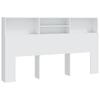 Bed Headboard with Shelves White 180 x 19 x 103.5 cm