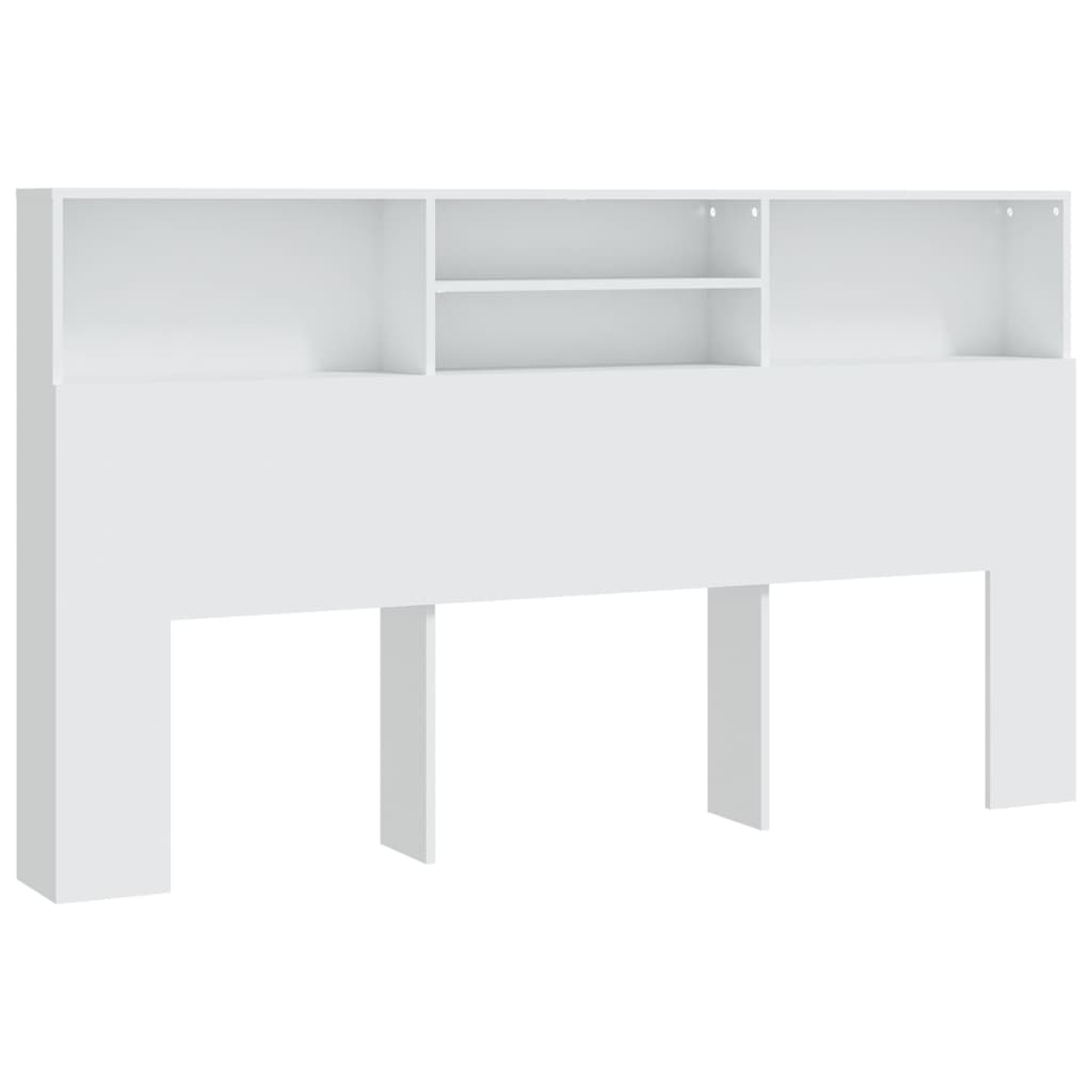 Bed Headboard with Shelves White 180 x 19 x 103.5 cm