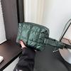 Solid Color Padded Makeup Bag Quilted Plaid Clutch Bag Simple Puffer Handbag  Ladies