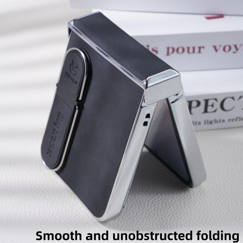 For Samsung Galaxy Z Flip 8 7 6 5 4 3 5G Fingertip Stand Leather Waterproof Anti-Fingerprint Anti-Drop Anti-Folding Phone Case