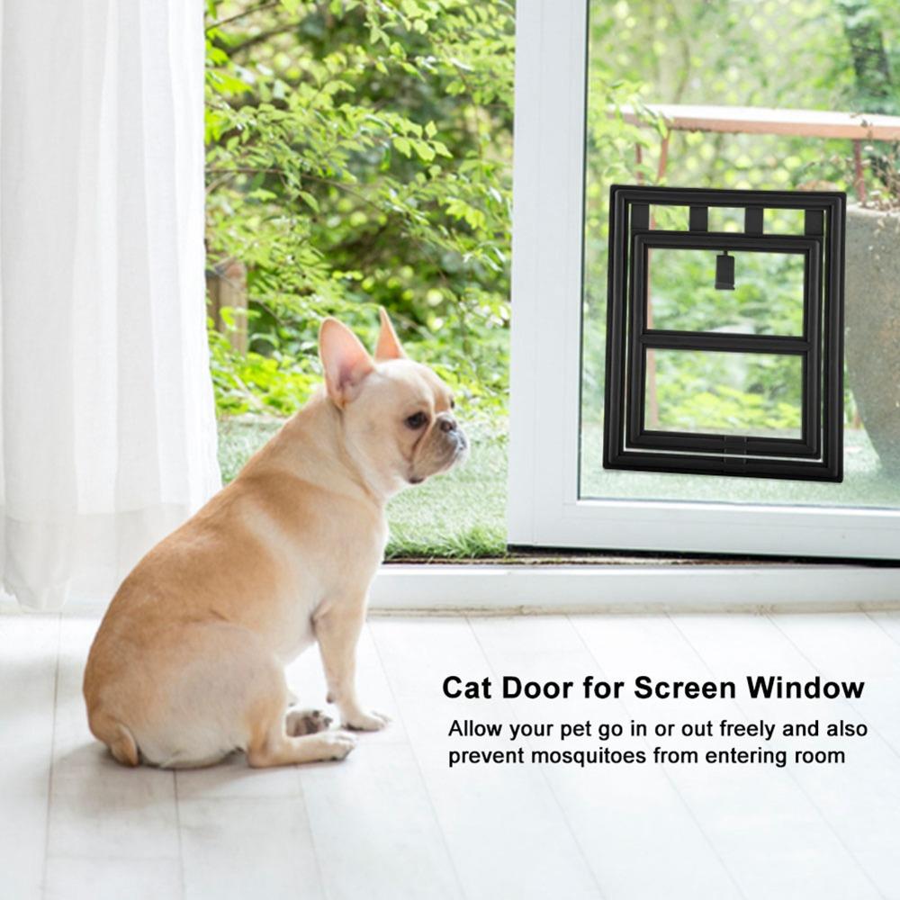 L Shaped Frame Cat Screen Door Mesh Screen Surface Two Way Pet Access Mini Breed Puppy